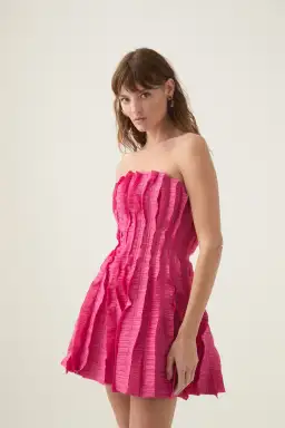 Aje Hybrid Sleeveless Mini Dress Fuchsia Rose Pink Size 8 for rent on The Volte - image 2