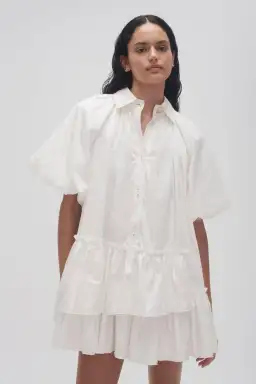 Aje Ambience Smock Mini Dress Ivory Size 6 for rent on The Volte - image 4