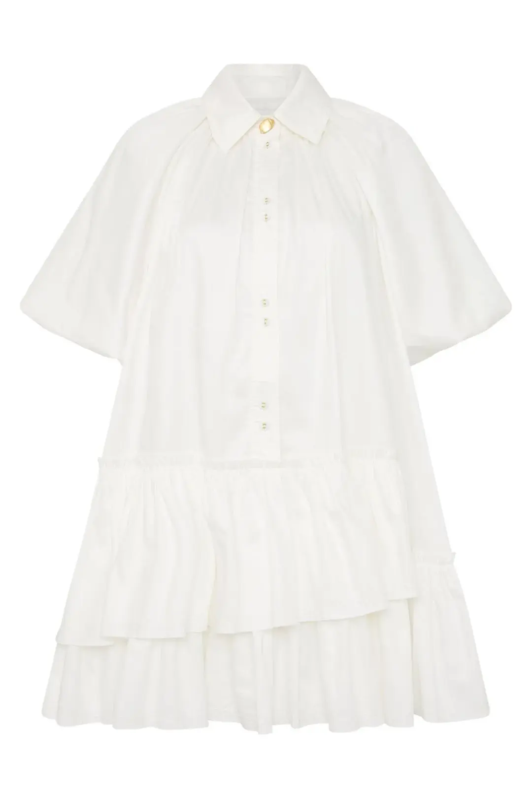 Aje Ambience Smock Mini Dress Ivory Size 6 for rent on The Volte - main image