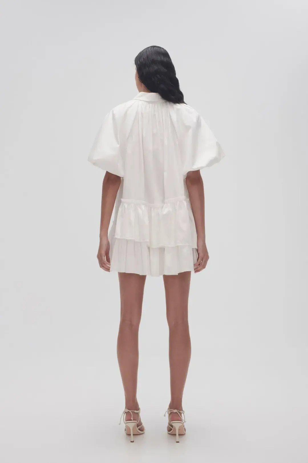 Aje Ambience Smock Mini Dress Ivory Size 6 for rent on The Volte - main image