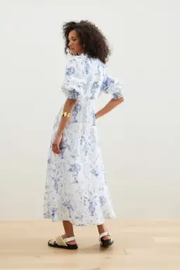 Binny La Casa Azul Midi Dress Blue Print Size 8 for rent on The Volte - image 2