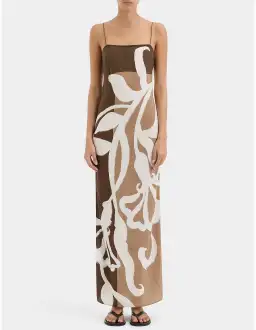 Sir the Label Portia Slip Dress Chocolate Sorrento Size 2 / AU 10 for rent on The Volte - image 1