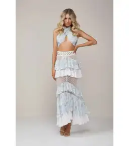 Ixiah The Label Outlaw Top and Skirt Set Light Blue Size AU 6