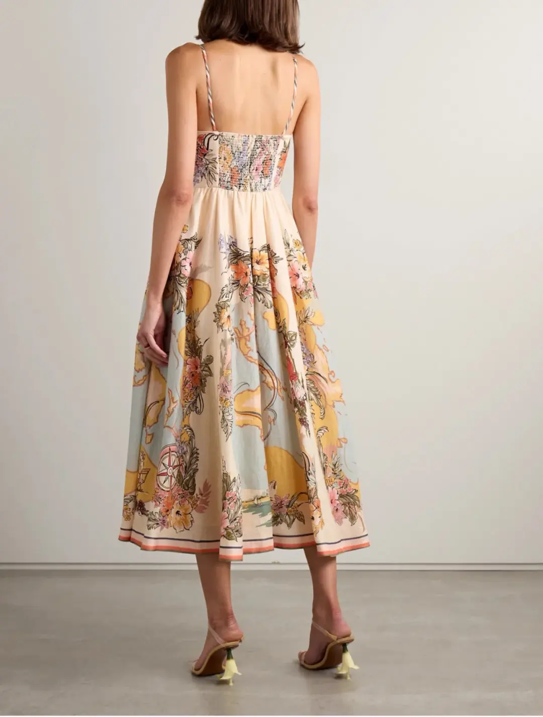 Zimmermann Tallow Tucked Bodice Dress in Nautical Map Size 2 / AU 12 for rent on The Volte - main image