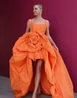 LEO LIN Illiana Rose Gown in Tangerine Size 10 for rent on The Volte - image 1