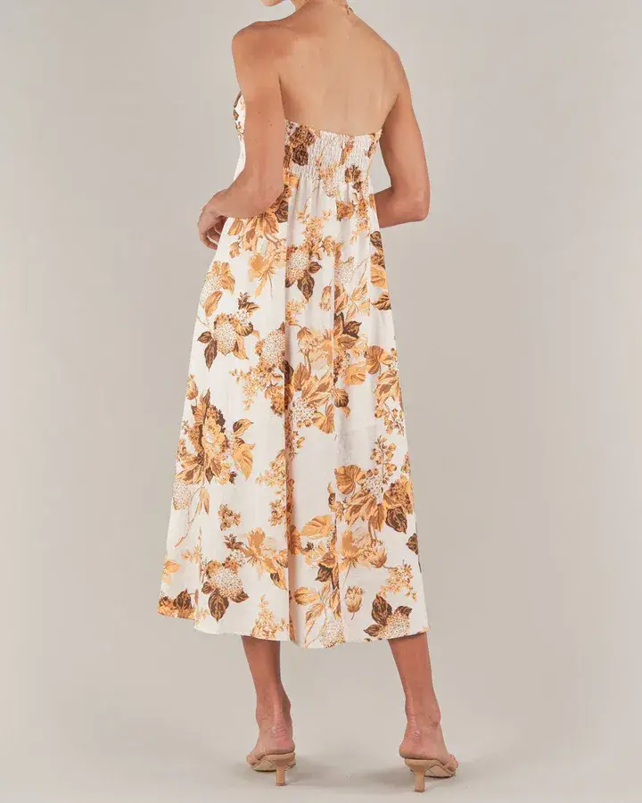 Amelius Saint Lucia Linen Maxi Dress size 6. for rent on The Volte - main image