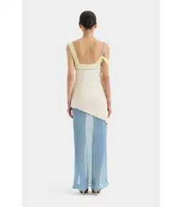 Sir The Label Thames Splice Midi Dress in Ecru Multi Size 0 / AU 6 for rent on The Volte - image 3