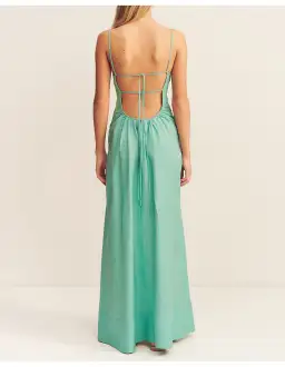 Shona Joy Alec Low Open Back Maxi Dress Pool Blue Size 10 for rent on The Volte - image 3