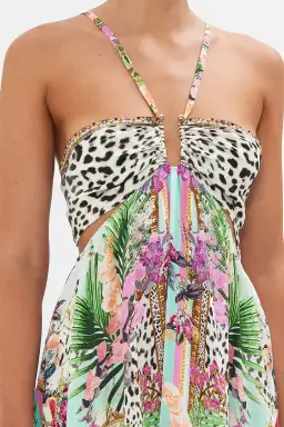 Camilla Dear Amore Mio Gathered Cut Out Dress Print Size L / AU 14 for rent on The Volte - image 5