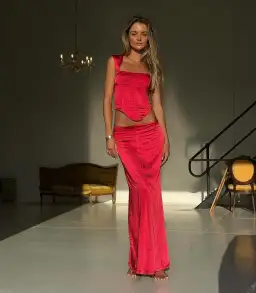 I Am Delilah Valerie Corset and Maxi Skirt Set Red Size XS / AU 6 for rent on The Volte - image 4