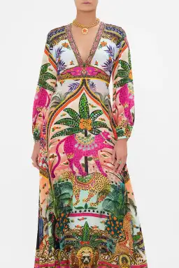 Camilla Alessandros Atlantis Printed Lantern Sleeve Dress Multi Size 14 for rent on The Volte - image 4