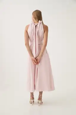 Aje Mariel Trapeze Midi Dress Soft Pink Size 6 for rent on The Volte - image 2
