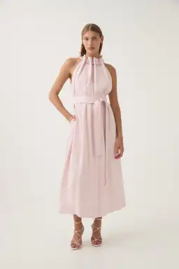 Aje Mariel Trapeze Midi Dress Soft Pink Size 6 for rent on The Volte - image 1
