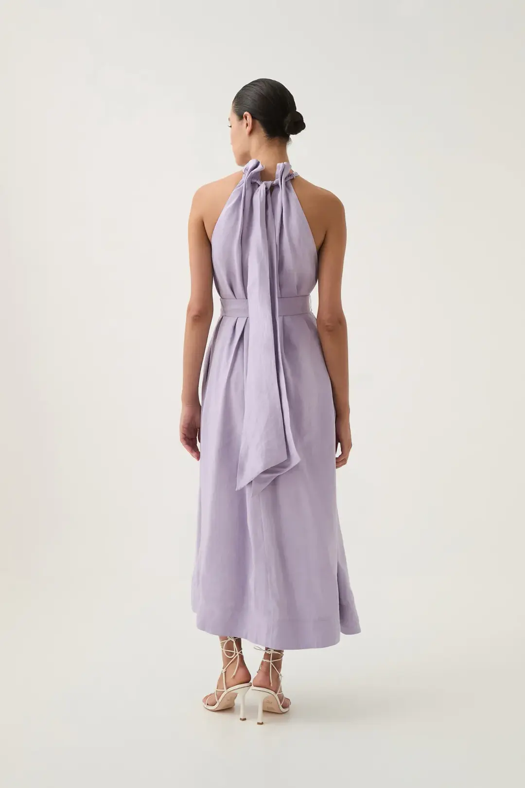Aje Mariel Trapeze Midi Dress Soft Purple Lilac Size 6 for rent on The Volte - main image