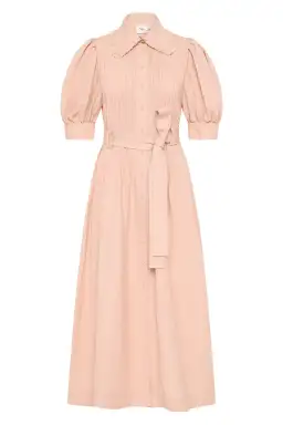 Aje Madeleine Belted Midi Dress Blush Pink Size 4 for rent on The Volte - image 4