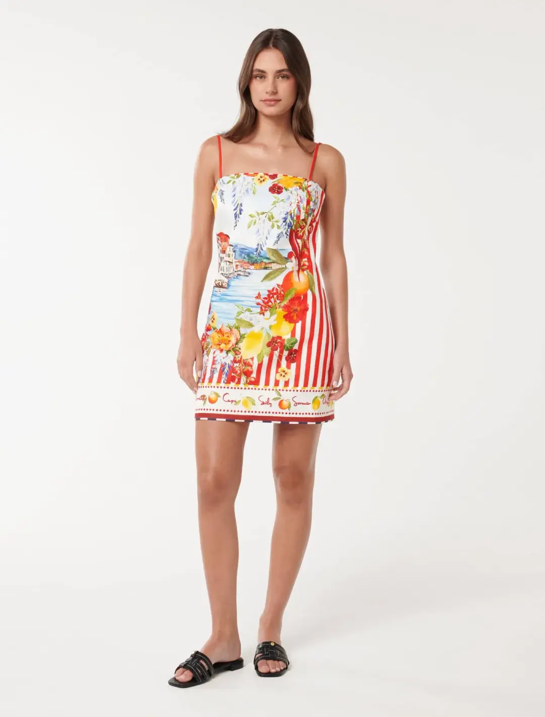 Forever New Sierra Printed Mini Dress in Multi Size AU 10 for rent on The Volte - main image