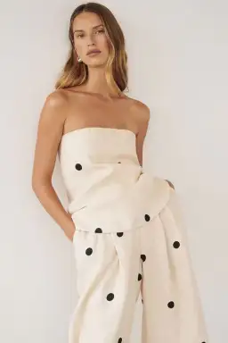 DISSH Beverly Cream Spot Strapless Top and Pants Set Cream Size 10/12 for rent on The Volte - image 4