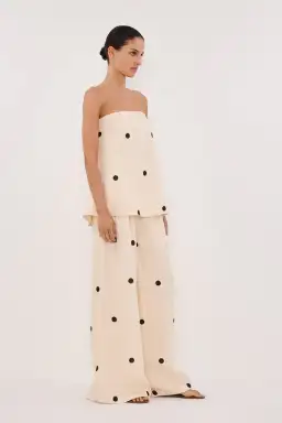 DISSH Beverly Cream Spot Strapless Top and Pants Set Cream Size 10/12 for rent on The Volte - image 7