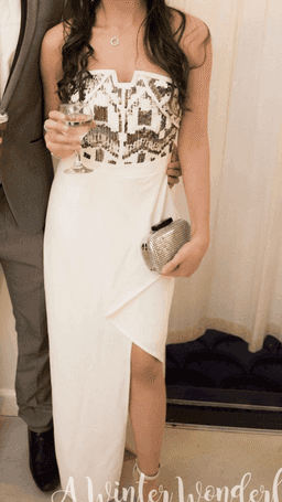 Bariano white formal dress white size 6 for rent on The Volte - image 1