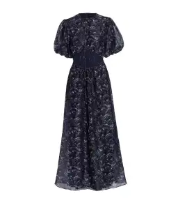 Sir the Label Caprice Puff Sleeve Midi Dress in Navy Size 1 / AU 8 for rent on The Volte - image 4