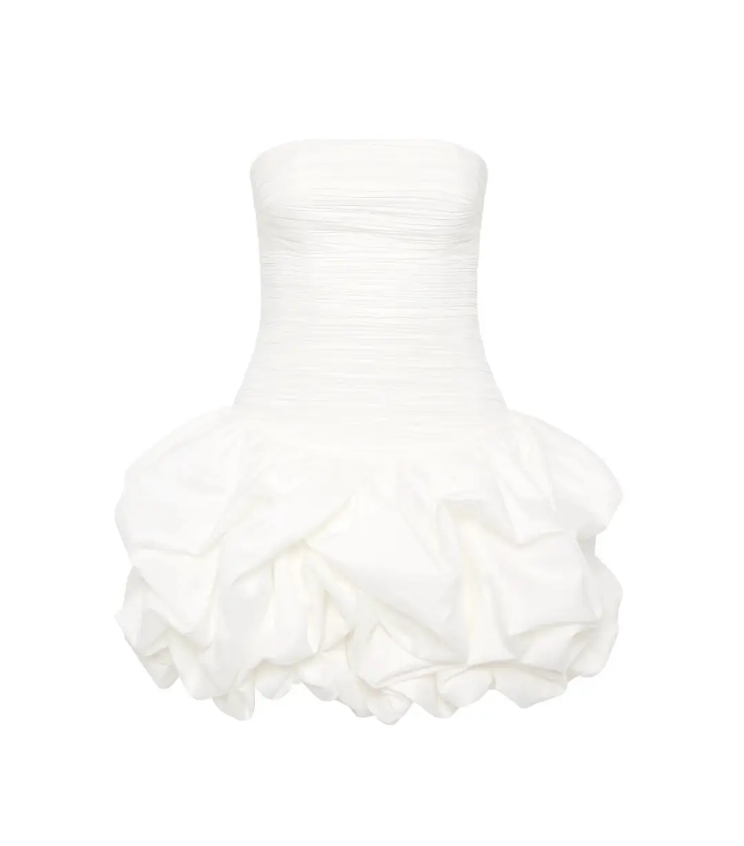 Aje Violette Bubble Hem Mini Dress Ivory Size AU 8 for rent on The Volte - main image