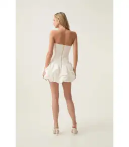 Aje Violette Bubble Hem Mini Dress Ivory Size AU 8 for rent on The Volte - image 5