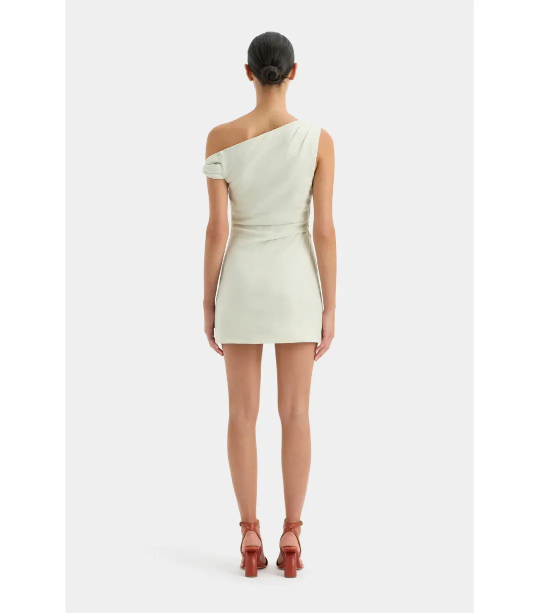 Sir the Label Iris Twist Mini Dress Light Sage Size AU 10 for rent on The Volte - main image