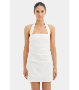 Sir the Label Noemi Halter Mini Dress Ivory Size AU 8 for rent on The Volte - image 2