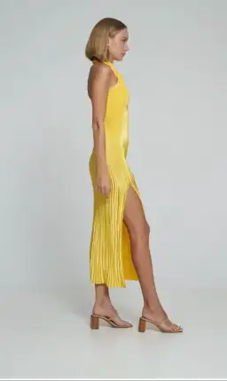 L'idee Soiree Halter Gown Canary Yellow Size AU 6 for rent on The Volte - image 2