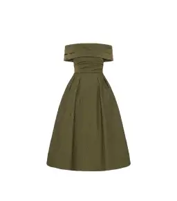 Rebecca Vallance Adalyn Off The Shoulder Midi Dress Green Size AU 12 for rent on The Volte - image 4