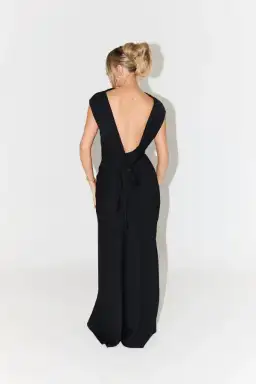 Odd Muse The Ultimate Muse Drape Back Maxi Dress Black Size AU 8 for rent on The Volte - image 3