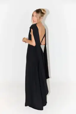 Odd Muse The Ultimate Muse Drape Back Maxi Dress Black Size AU 8 for rent on The Volte - image 2