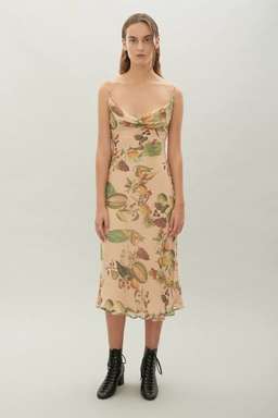 Hansen & Gretel Milena Silk Dress Nude 12 for rent on The Volte - image 1