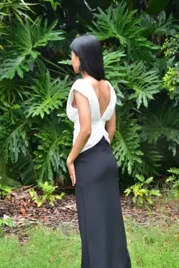 Monique Contrast Maxi Dress - Black MESHKI for rent on The Volte - image 9