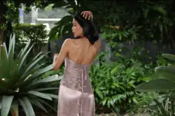 Serena Strapless Taffeta Maxi Dress - Bronze Taupe MESHKI size S for rent on The Volte - image 6