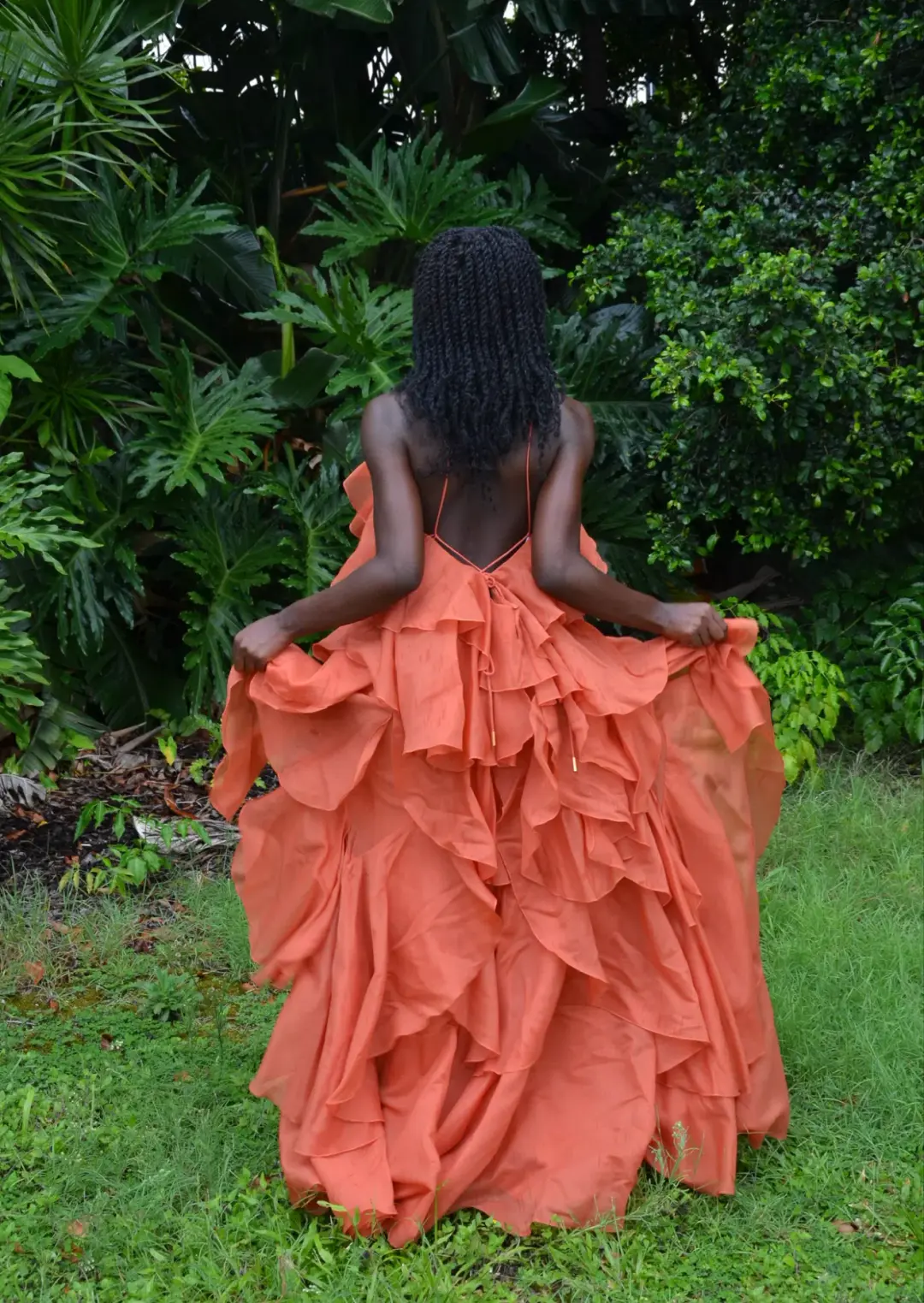 Pandorea Layered Maxi Dress - Coral Clay Aje size 12 for rent on The Volte - main image