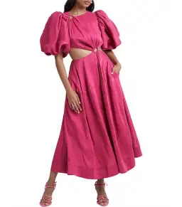 Aje Vanades Cut Out Ring Dress in Fuchsia Pink Size AU 6