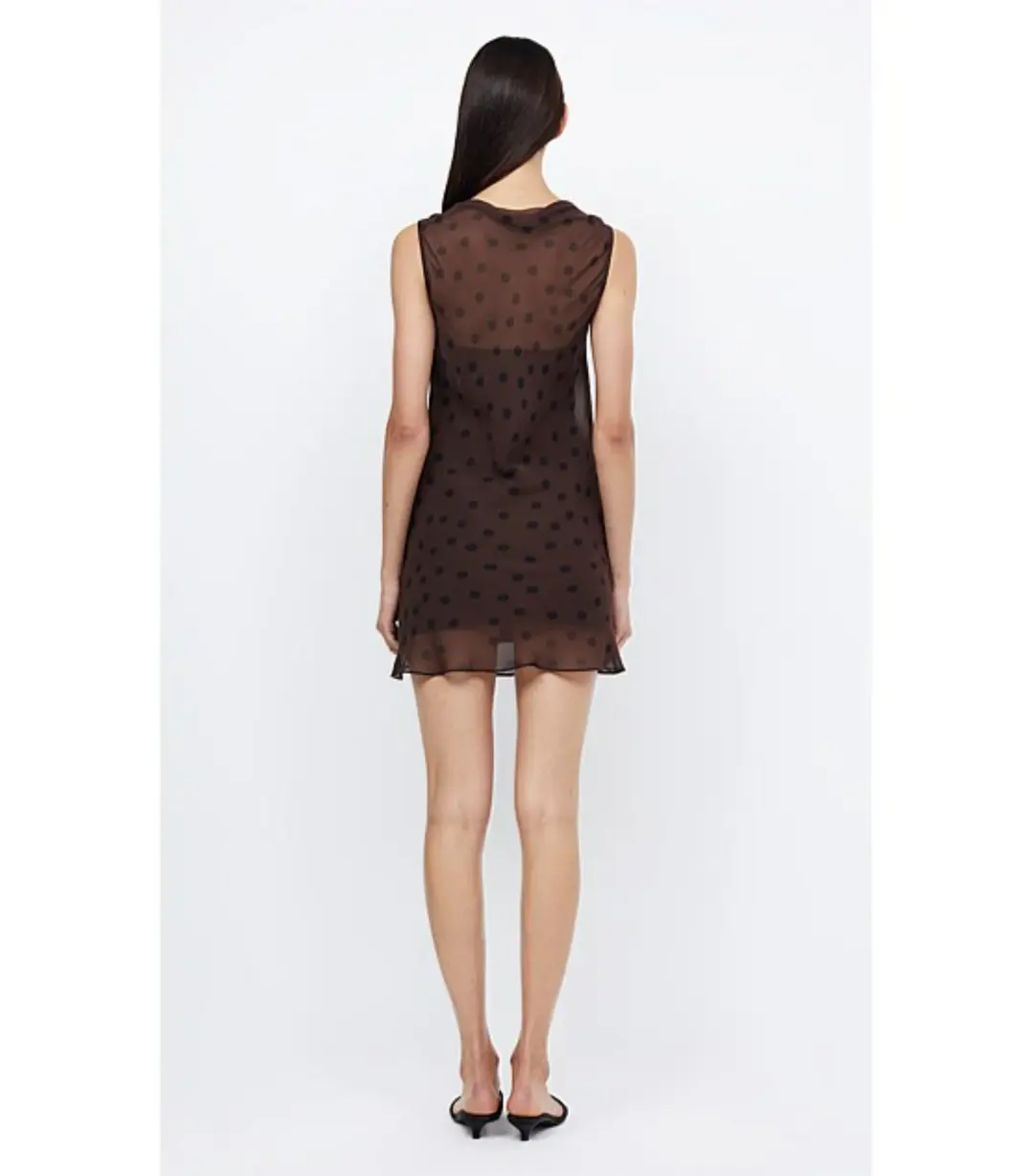 Bec & Bridge Turner Boatneck Mini Dress in Chocolate/Black Size AU 8 for rent on The Volte - main image