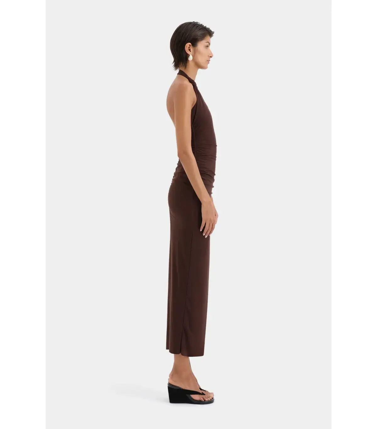 Sir the Label Jacques Knot Midi Dress in Chocolate Size 3 / AU 12 - Image 2