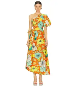 Alemais Piato Midi Dress in Marigold Size AU 8 for rent on The Volte - image 1