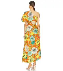 Alemais Piato Midi Dress in Marigold Size AU 8 for rent on The Volte - image 3