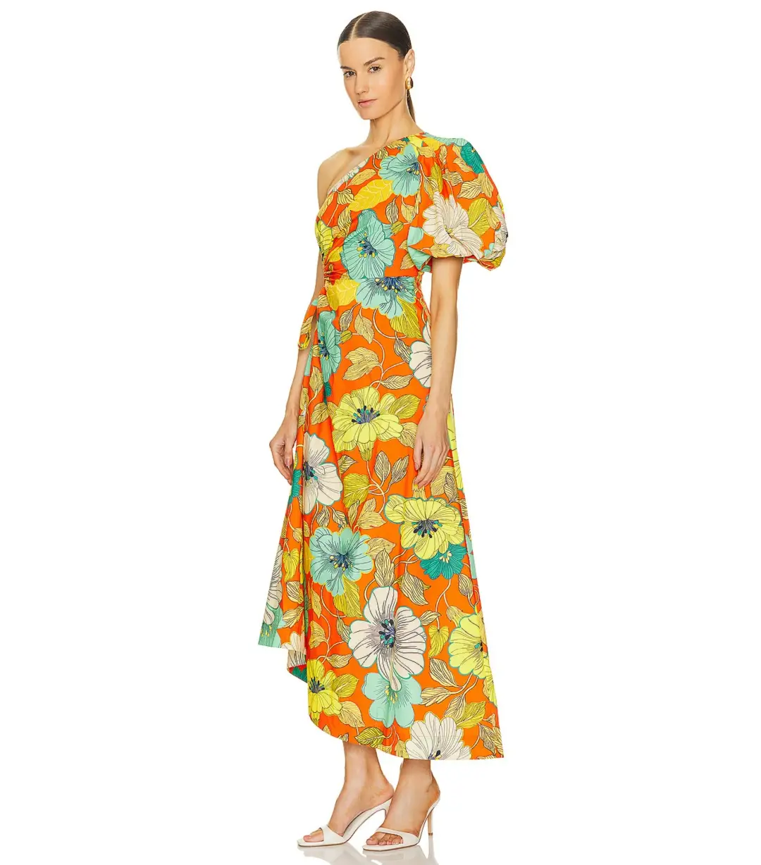 Alemais Piato Midi Dress in Marigold Size AU 8 for rent on The Volte - main image