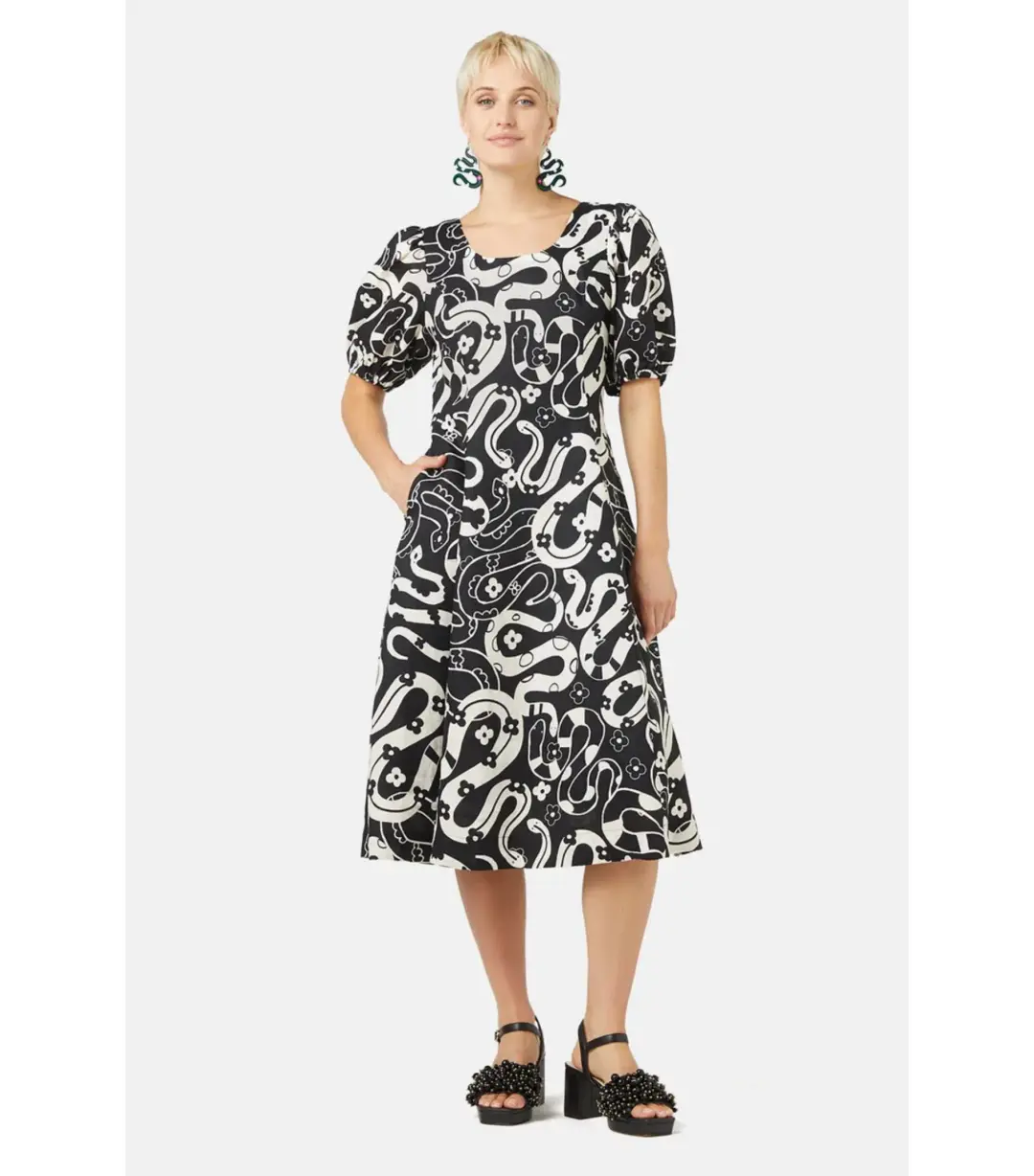 Gorman Floral Snake Party Dress Print Size AU 14 for rent on The Volte - main image