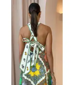 Alemais Trippy Troppo Halter Midi Dress in Multi Size AU 6 for rent on The Volte - image 4