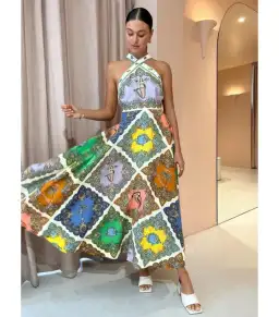 Alemais Trippy Troppo Halter Midi Dress in Multi Size AU 6 for rent on The Volte - image 1