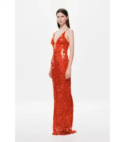 Misha Sapphire Sequin Maxi Dress Red Size 6/XS for rent on The Volte - image 2