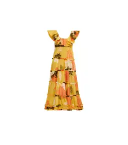 Leo Lin Valentino Ruffle Dress Floral Size AU 10 for rent on The Volte - image 1