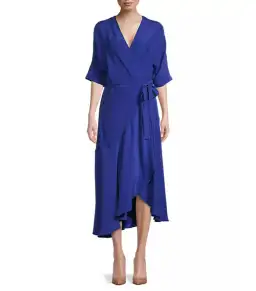 Ginger & Smart Perpetual Silk Wrap Dress Iris Size AU 12