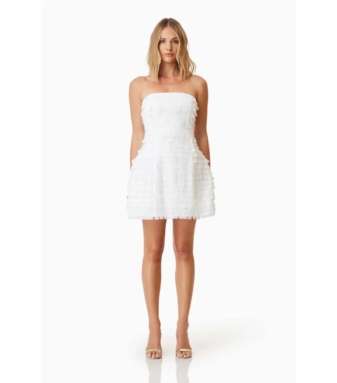 Elliatt Hailey Strapless Mini Party Dress in White Size AU 8 for rent on The Volte - main image