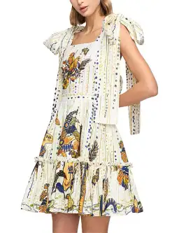 Leo Lin La Vida Bowtie Mini Dress Print Size AU 8 for rent on The Volte - image 3
